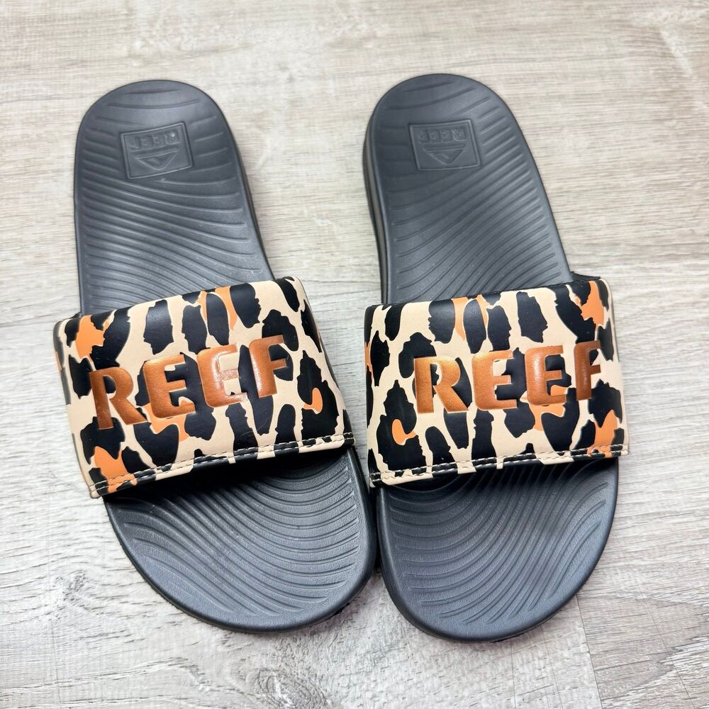Reef Women's Reef One Classic Leopard Slides size 8